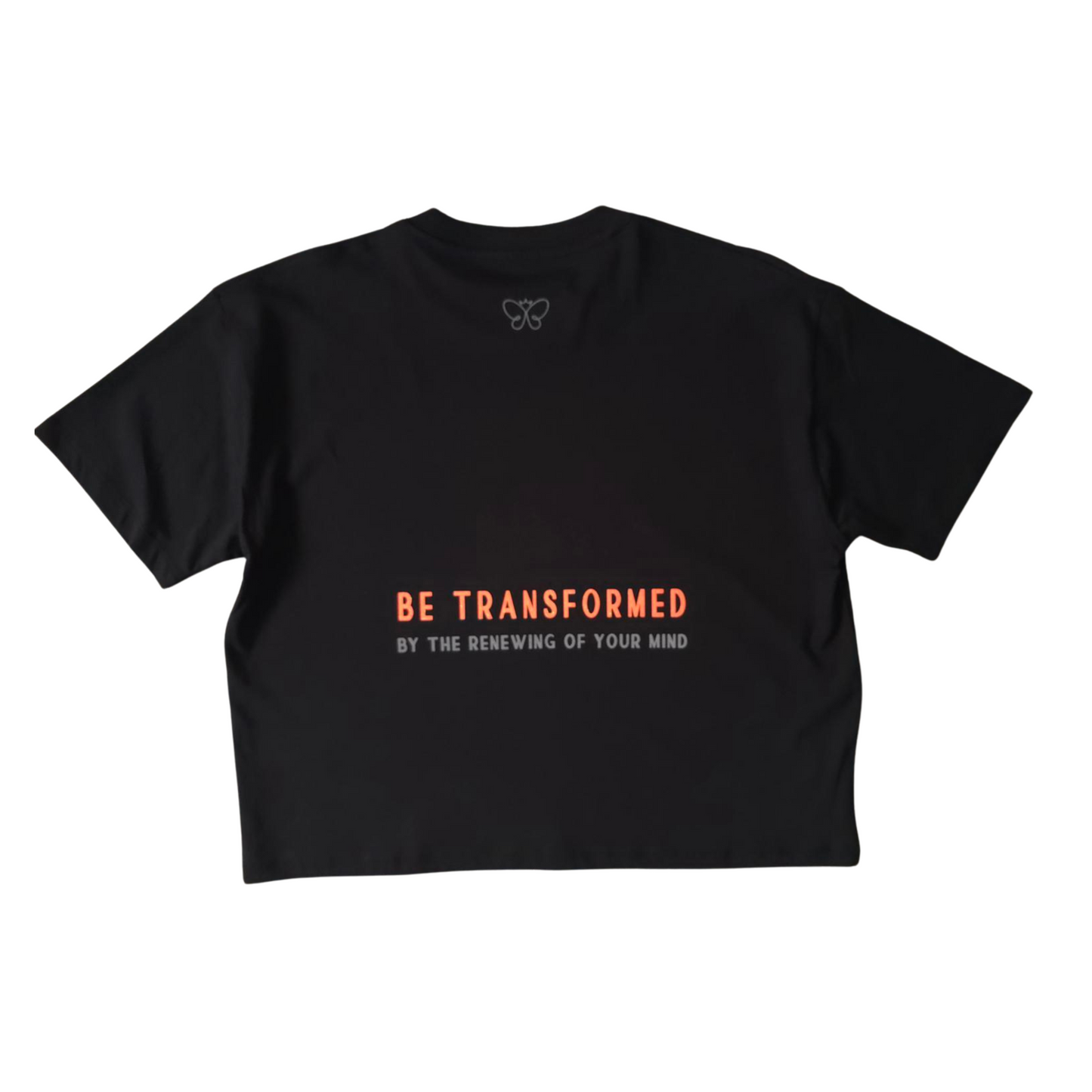 BE TRANSFORMED - BOXY/CROPPED T-SHIRT - ROMANS 12:2 - WATERMELON
