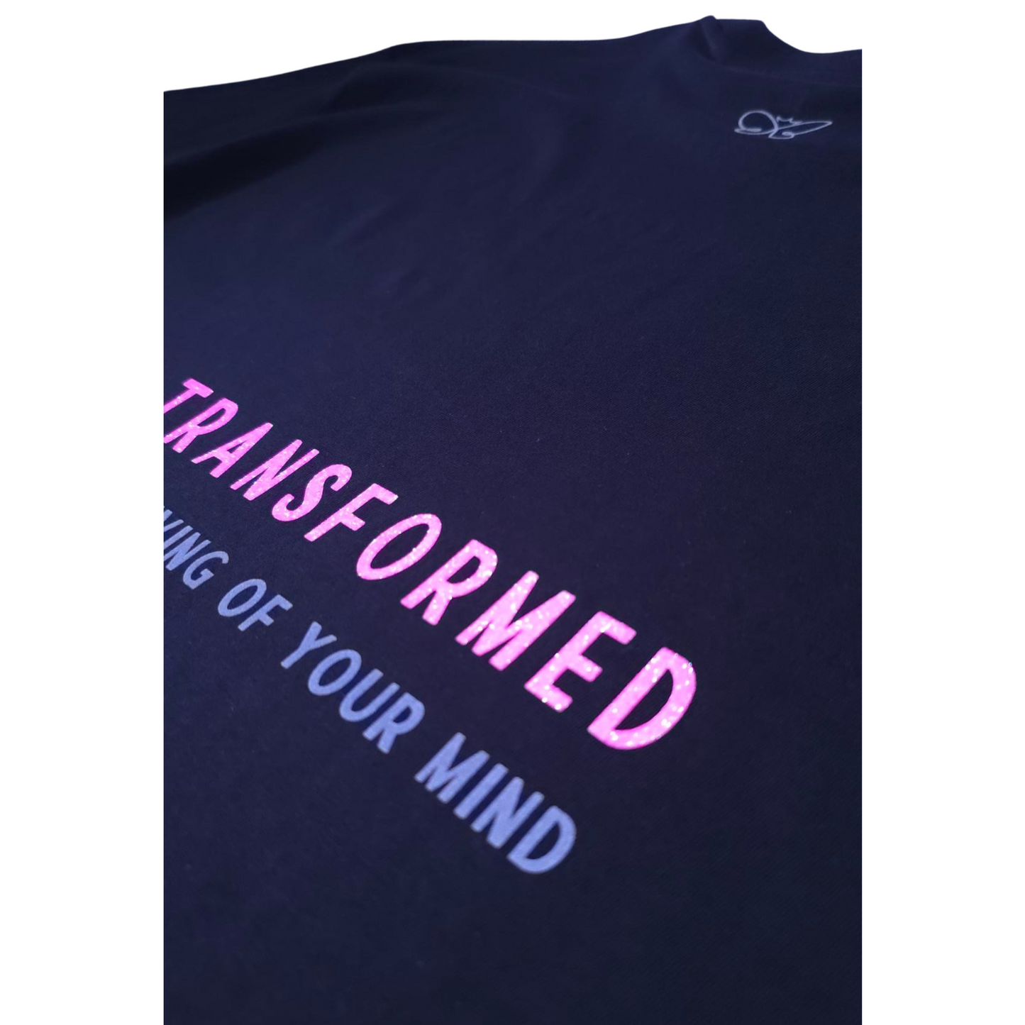 BE TRANSFORMED - BOXY/CROPPED T-SHIRT - ROMANS 12:2 - NEON PINK