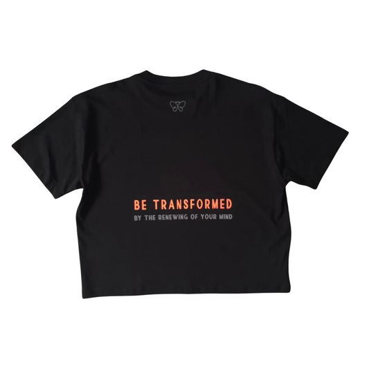 BE TRANSFORMED - BOXY/CROPPED T-SHIRT - ROMANS 12:2 - WATERMELON