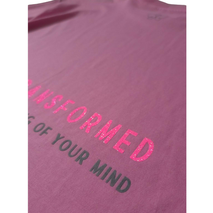 BE TRANSFORMED - BOXY/CROPPED T-SHIRT - ROMANS 12:2 - NEON PINK ON PINK